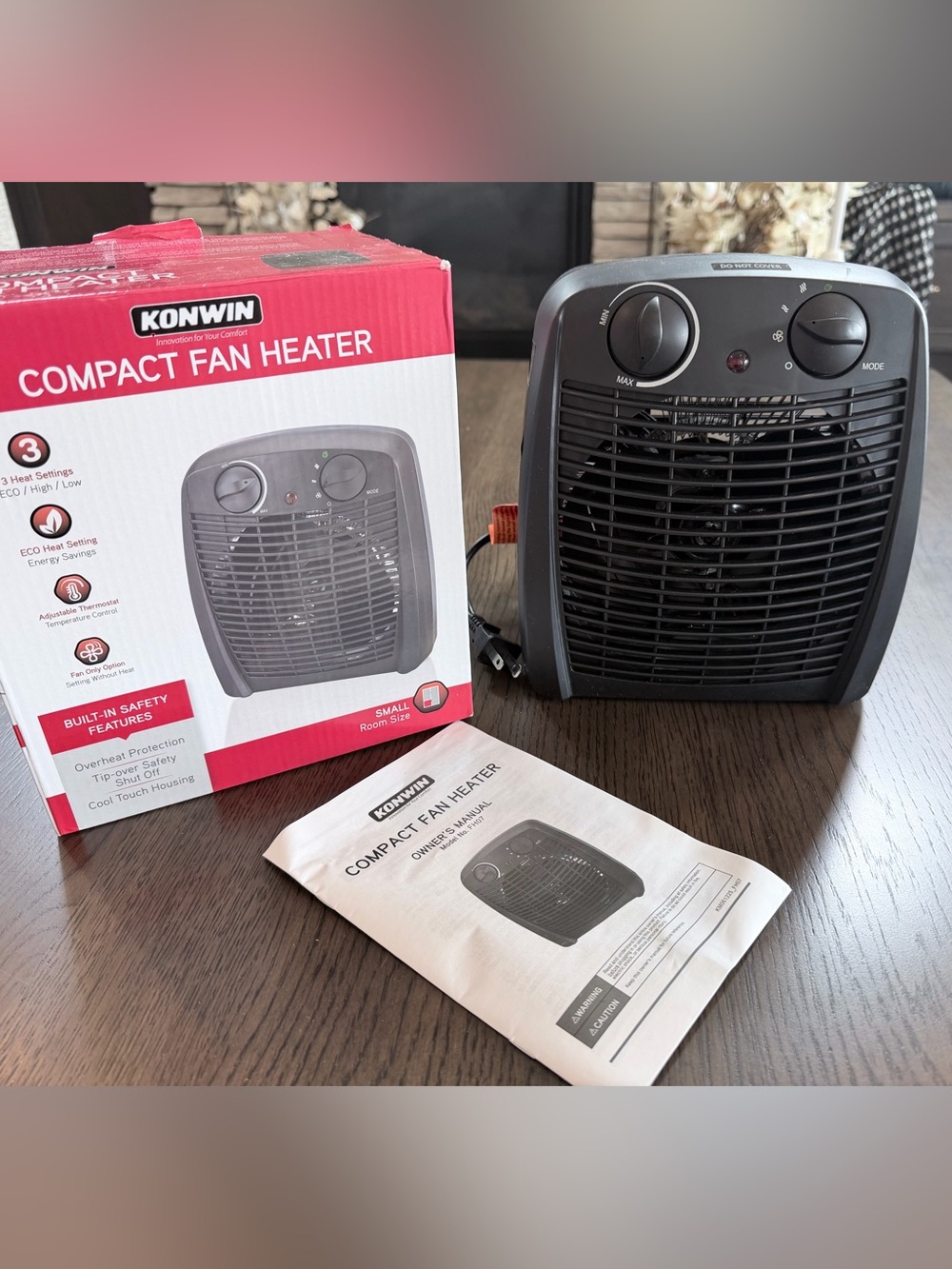 Compact Fan Heater - Black - BRAND NEW